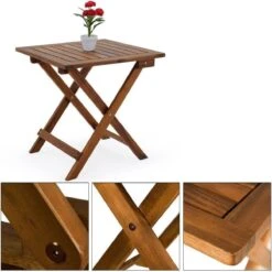 Merkloos EezyLife Houten Bijzettafel - 46x46x46cm - Acacia Hout - Tuintafel -Tuingereedschaps Winkel 1200x1200 68