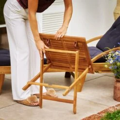 Merkloos EezyLife Houten Bijzettafel - 46x46x46cm - Acacia Hout - Tuintafel -Tuingereedschaps Winkel 1200x1200 69