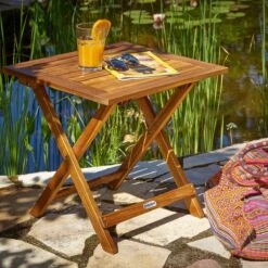 Merkloos EezyLife Houten Bijzettafel - 46x46x46cm - Acacia Hout - Tuintafel -Tuingereedschaps Winkel 1200x1200 71