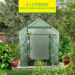 Kinzo Garden - Plastic Broeikas - Serre Van Meerdere Verdiepingen - 143 X 73 X 195 - Groen -Tuingereedschaps Winkel 1200x1200 721