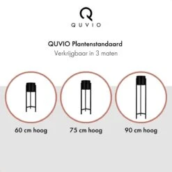 QUVIO Plantenstandaard Binnen - Inclusief Pot - Staande Plantenbak - Metaal - Bloempot - 22 X 22 X 60 Cm - Zwart -Tuingereedschaps Winkel 1200x1200 765