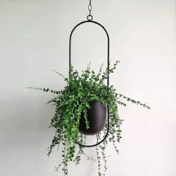 Be-Inspired® Hangende Bloempot Ovaal - Bloempot Binnen - Voor Hangplant – Plant Bloem Pot Met Opknoping – Plantenhanger - Plantenbak - Industrieel – Scandinavisch - Metaal - Zwart -Tuingereedschaps Winkel 1200x1200 789