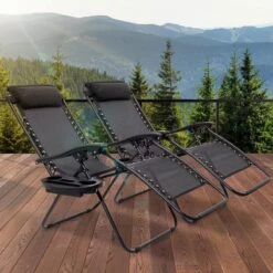 LifeGoods Opvouwbare Tuinstoelen - Verstelbaar Zonnescherm - 2 Stuks - 30°-90° Verstelbaar - Metaal - Zwart -Tuingereedschaps Winkel 1200x1200 83