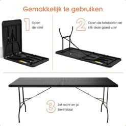 Lenx Klaptafel - Inklapbare Tafel - Opvouwbare Tuintafel - Vouwtafel - Inclusief Handvat En 2 Tafelkleden - 180x75x74cm - 6 Tot 8 Personen 14 Lenx Klaptafel - Inklapbare Tafel - Opvouwbare Tuintafel - Vouwtafel - Inclusief Handvat En 2 Tafelkleden - 180x75x74cm - 6 Tot 8 Personen -Tuingereedschaps Winkel 1200x1200 99