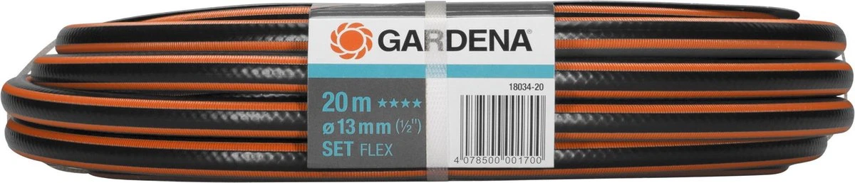 GARDENA - Comfort FLEX - 6-delige Tuinslangset Tuinslang - 20 Meter - 13 Mm 3 GARDENA - Comfort FLEX - 6-delige Tuinslangset Tuinslang - 20 Meter - 13 Mm - Afbeelding 3