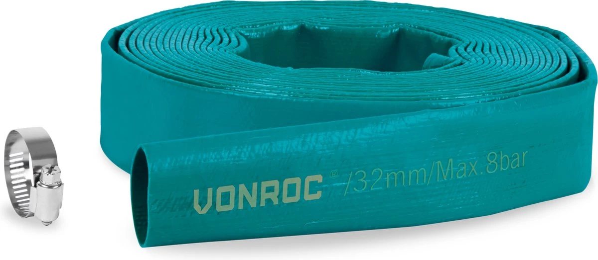 VONROC Dompelpomp Afvoerslang - Persslang - Plat – Universeel - 10m X 32mm 1 VONROC Dompelpomp Afvoerslang - Persslang - Plat – Universeel - 10m X 32mm