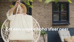 Vita5 Macramé Hangstoel - Voor Binnen En Buiten - Zonder Standaard - Incl. Kussen, Boekenvak En Beschermhoes - Tot 150kg - Beige -Tuingereedschaps Winkel 1200x675 7