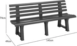 Casaria Tuinbank Orchidea – Kunststof/240kg Belastbaar – Antraciet -Tuingereedschaps Winkel 1200x712