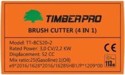 TIMBERPRO – 2in1 - Bosmaaier - Kantenmaaier - Benzine - 52 Cc - Draad En Mes - 3,0 PK -Tuingereedschaps Winkel 1200x721 2