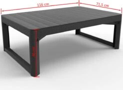 Allibert Lyon Tuintafel - 116x71,5x66/40 Cm - Grafiet -Tuingereedschaps Winkel 1200x881