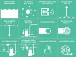 VONROC Dompelpomp/Waterpomp 300W - 6500l/h - Voor Schoon En Licht Vervuild Water - Met Vlotter 9 VONROC Dompelpomp/Waterpomp 300W - 6500l/h - Voor Schoon En Licht Vervuild Water - Met Vlotter -Tuingereedschaps Winkel 1200x897 1