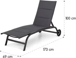 Blumfeldt Limala Tuinstoel - Ligstoel - Relaxstoel - Rugleuning In 6 Standen Verstelbaar - 2 Vielen - Draagkracht: Max. 150 Kg -Tuingereedschaps Winkel 1200x918