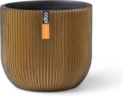 Capi Europe - Bloempot Bol Groove - 23x21 - Goud - Bloempot Voor Binnen - BGVGB134