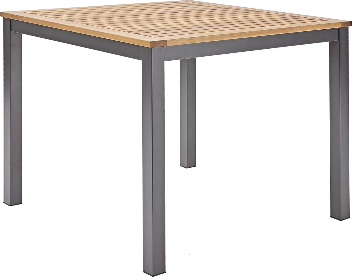 NATERIAL - Tuintafel Vierkant ORIS - 4 Personen - Houten Tafel 90x90 Cm - Aluminium - Met Houten Blad - Eucalyptus 1 NATERIAL - Tuintafel Vierkant ORIS - 4 Personen - Houten Tafel 90x90 Cm - Aluminium - Met Houten Blad - Eucalyptus