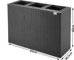Casaria Staande Plantenbak – Met Waterafvoer 83x30,5x60cm - Zwart -Tuingereedschaps Winkel 1200x976 1