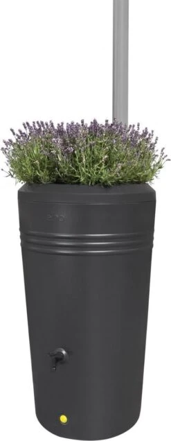 Elho Green Basics Regenton - Regenton - Living Black - Buiten - 200 Liter -Tuingereedschaps Winkel 466x1200