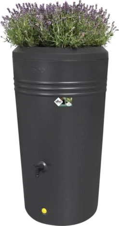 Elho Green Basics Regenton - Regenton - Living Black - Buiten - 200 Liter -Tuingereedschaps Winkel 635x1200
