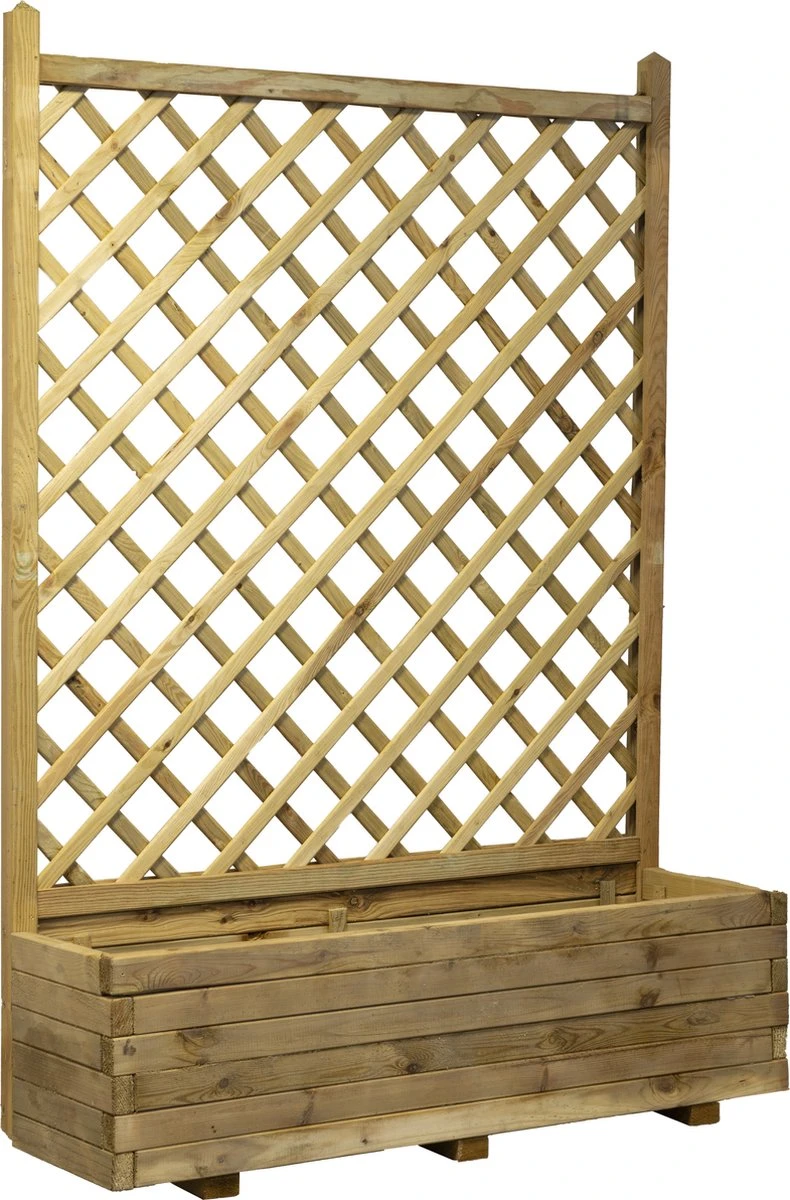 Bloembak Met Trellis | 120x40x170 Cm | Grenen | Geïmpregneerd 2 Bloembak Met Trellis | 120x40x170 Cm | Grenen | Geïmpregneerd - Afbeelding 2