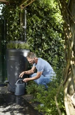 Elho Green Basics Regenton - Regenton - Living Black - Buiten - 200 Liter -Tuingereedschaps Winkel 790x1200