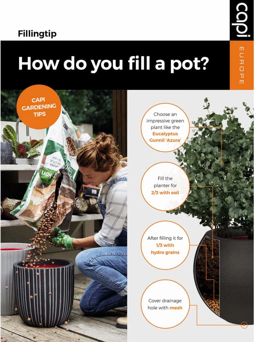 Capi Europe - Vaas Elegant Deluxe Rib NL - 40x60 - Antraciet - Voor Binnen En Buiten - KOFZ1131 4 Capi Europe - Vaas Elegant Deluxe Rib NL - 40x60 - Antraciet - Voor Binnen En Buiten - KOFZ1131 - Afbeelding 4