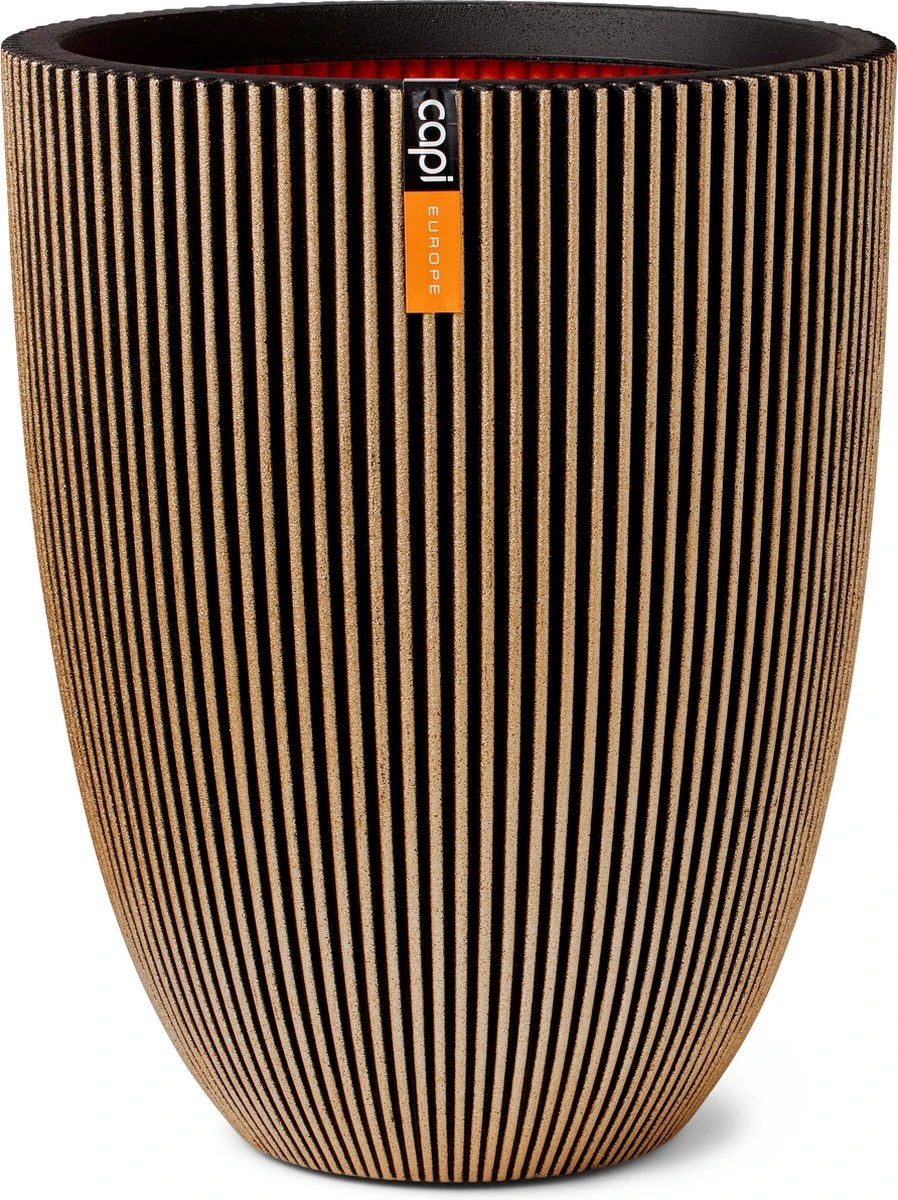 Capi Europe - Vaas Elegant Laag Groove NL - 46x58 - Goud - Voor Binnen En Buiten - KGVGB783