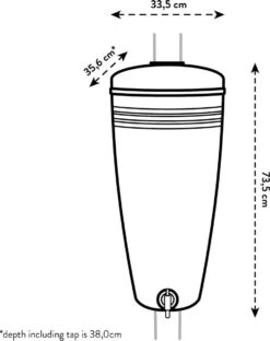 Elho Green Basics Rain Catcher 33 - Regenton Voor Balkonbuiten - Ø 33.5 X H 73.5 Cm - Grijs/Living Concrete -Tuingereedschaps Winkel 951x1200