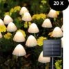 Cynergie - Tuinverlichting Op Zonneenergie - 20 X Led Lampen - Solar Lampjes Met Paddenstoelen - Kerstverlichting Buiten