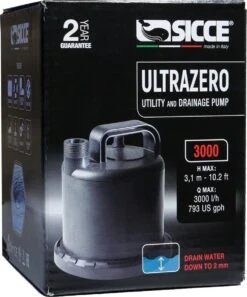 Sicce Ultra Zero - Vlakzuiger - Dompelpomp - Wateroverlast - 3000 L/h -Tuingereedschaps Winkel 998x1200